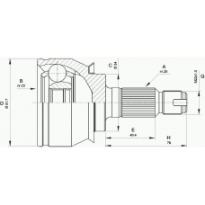 CVJ5528.10 OPEN PARTS Шарнирный комплект, приводной вал