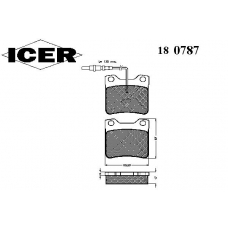 180787 ICER Комплект тормозных колодок, дисковый тормоз
