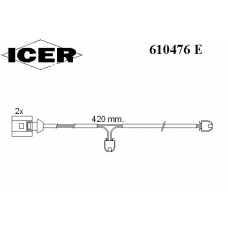 610476 E ICER Сигнализатор, износ тормозных колодок