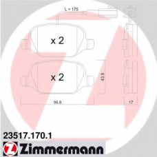 23517.170.1 ZIMMERMANN Комплект тормозных колодок, дисковый тормоз