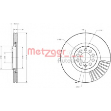 6110387 METZGER Тормозной диск