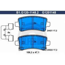 B1.G120-1148.2 GALFER Комплект тормозных колодок, дисковый тормоз