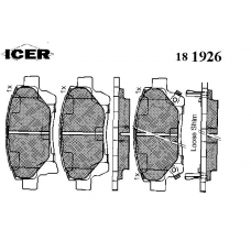 181926 ICER Комплект тормозных колодок, дисковый тормоз