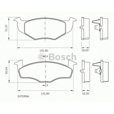 0 986 BB0 130 BOSCH Комплект тормозных колодок, дисковый тормоз