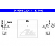 24.5202-0204.3 ATE Тормозной шланг