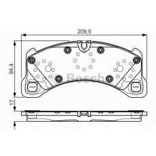 0 986 TB3 217 BOSCH Комплект тормозных колодок, дисковый тормоз