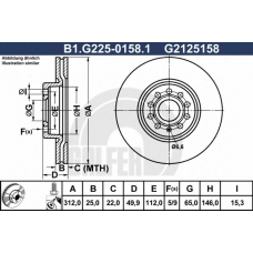 B1.G225-0158.1 GALFER Тормозной диск
