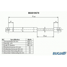 BGS10678 BUGIAD Газовая пружина, крышка багажник