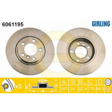6061195 GIRLING Тормозной диск