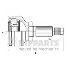 N2821044 NIPPARTS Шарнирный комплект, приводной вал