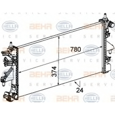 8MK 376 745-104 HELLA Радиатор, охлаждение двигателя