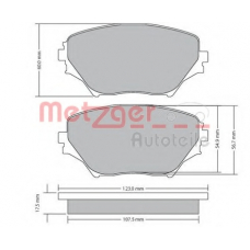 1170418 METZGER Комплект тормозных колодок, дисковый тормоз