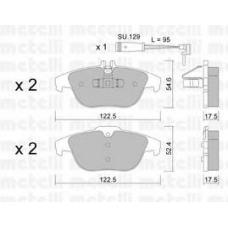 22-0666-0K METELLI Комплект тормозных колодок, дисковый тормоз