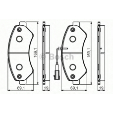 0 986 495 095 BOSCH Комплект тормозных колодок, дисковый тормоз