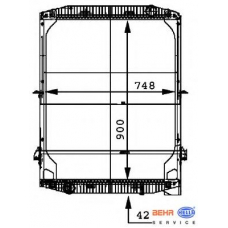 8MK 376 721-581 HELLA Радиатор, охлаждение двигателя