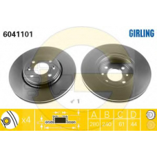 6410991 GIRLING Комплект тормозов, дисковый тормозной механизм