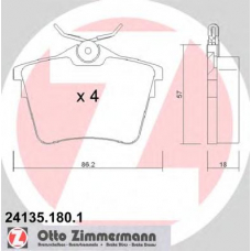 24135.180.1 ZIMMERMANN Комплект тормозных колодок, дисковый тормоз