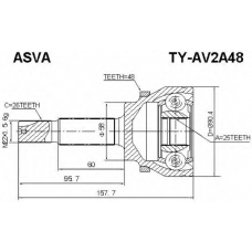 TY-AV2A48 ASVA Шарнирный комплект, приводной вал