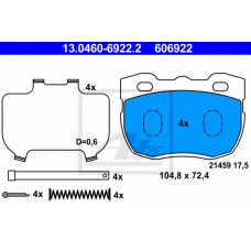 13.0460-6922.2 ATE Комплект тормозных колодок, дисковый тормоз