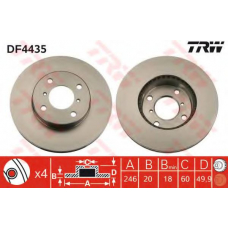 DF4435 TRW Тормозной диск
