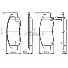 0 986 495 153 BOSCH Комплект тормозных колодок, дисковый тормоз