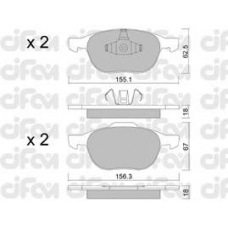 822-534-0 CIFAM Комплект тормозных колодок, дисковый тормоз