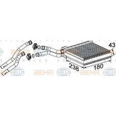 8FH 351 315-641 HELLA Теплообменник, отопление салона