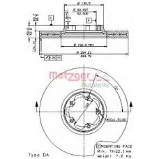 24806 E METZGER Тормозной диск