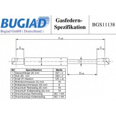 BGS11138 BUGIAD Газовая пружина, заднее стекло