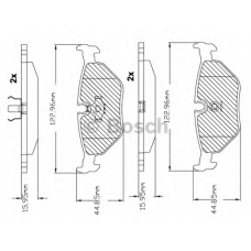 F 03B 150 228 BOSCH Комплект тормозных колодок, дисковый тормоз