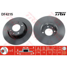 DF4215 TRW Тормозной диск