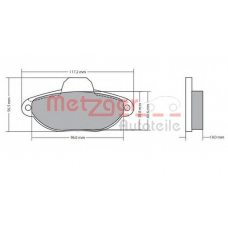 1170044 METZGER Комплект тормозных колодок, дисковый тормоз