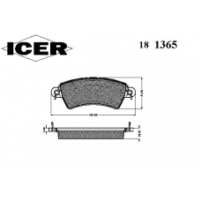 181365 ICER Комплект тормозных колодок, дисковый тормоз