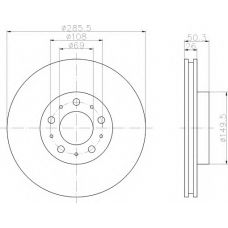 8DD 355 107-051 HELLA Тормозной диск