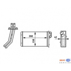 8FH 351 313-311 HELLA Теплообменник, отопление салона