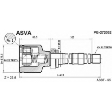 PG-272032 ASVA Шарнирный комплект, приводной вал