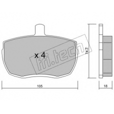018.0 fri.tech. Комплект тормозных колодок, дисковый тормоз
