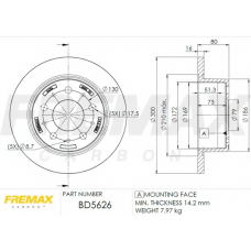 BD-5626 FREMAX Тормозной диск