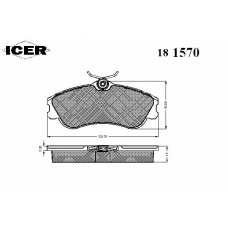 181570 ICER Комплект тормозных колодок, дисковый тормоз