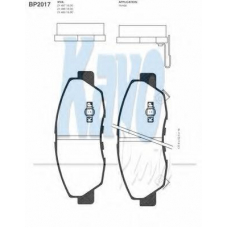 BP-2017 KAVO PARTS Комплект тормозных колодок, дисковый тормоз