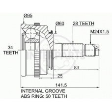 OJ-0842 InterParts Шарнирный комплект, приводной вал