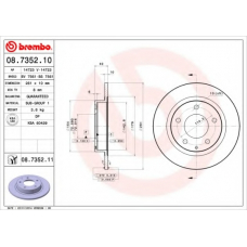 08.7352.11 BREMBO Тормозной диск