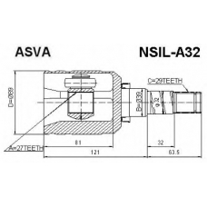 NSIL-A32 ASVA Шарнирный комплект, приводной вал