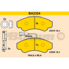 BA2324 BARUM Комплект тормозных колодок, дисковый тормоз