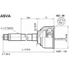 ISZ-06 ASVA Шарнирный комплект, приводной вал