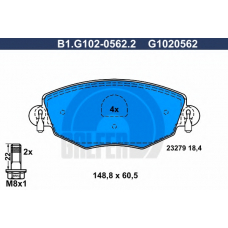 B1.G102-0562.2 GALFER Комплект тормозных колодок, дисковый тормоз