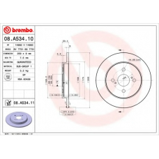 08.A534.10 BREMBO Тормозной диск