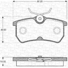 363702161050 MAGNETI MARELLI Комплект тормозных колодок, дисковый тормоз