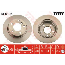 DF6106 TRW Тормозной диск