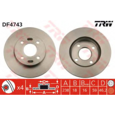 DF4743 TRW Тормозной диск